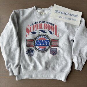 90s Distressed New York Giants Super Bowl XXV Champions Football Sweatshirt